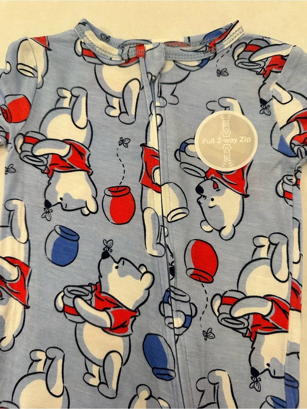 Winnie the Pooh Baby Boys Viscose Americana One Piece Footed Sleep and Play